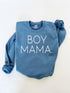 unisex sweatshirt pullover sky blue with design screen print boy mama crew pullover cute to wear oversized