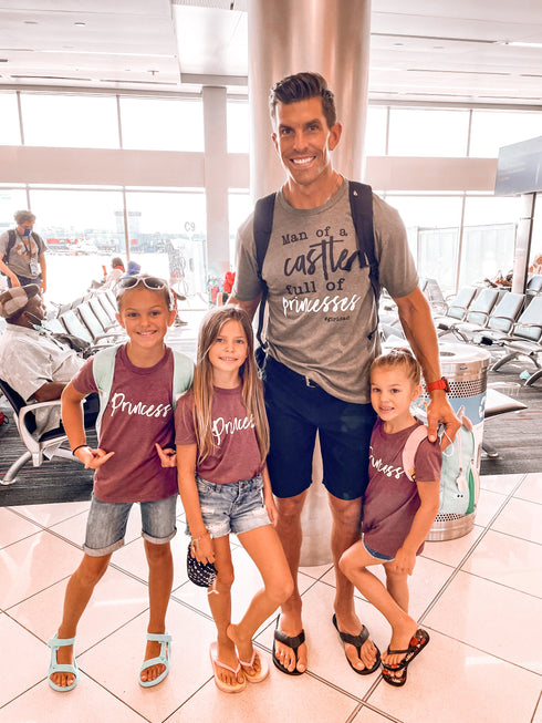 Toddler Girl Princess T-shirt - (Heather Maroon)