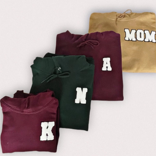 Family - Custom Letter Patch Hoodie ( Multiple Colors)