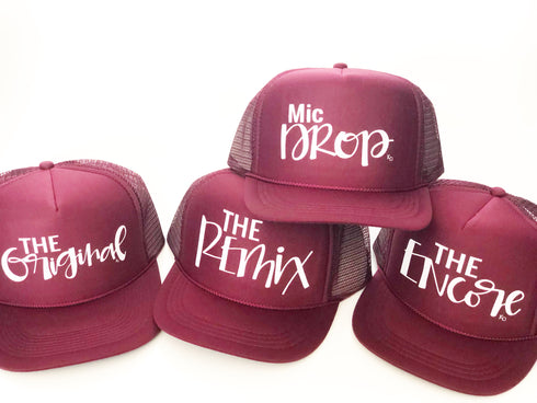 The Original The REmix The ENcore ®️ Wine Script Hat Collection