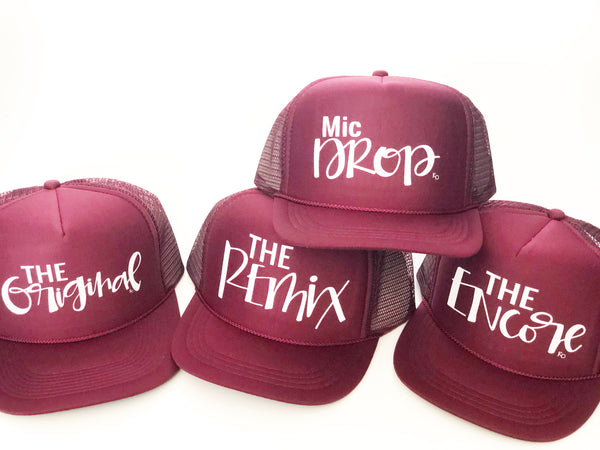 The Original The REmix The ENcore ®️ Wine Script Hat Collection