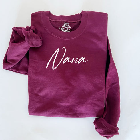 Nana Script Collegiate Sweatshirt (Multiple Colors)