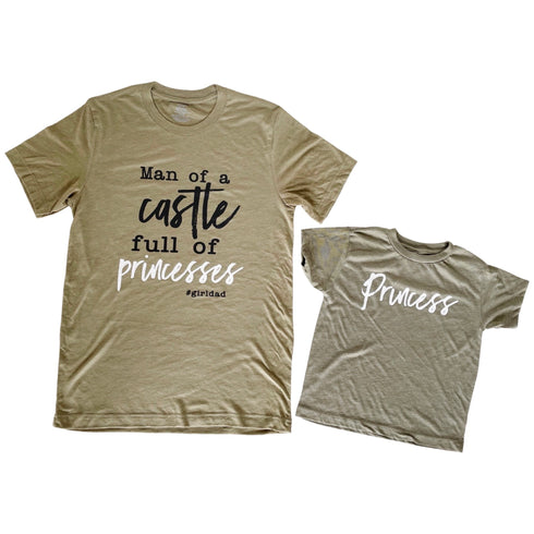 Girl Dad Shirt | Daddy and Me | Father's Day | 2 Set | Matching T-shirt | Mens Family | Clothing for Dads | Dad Girl | Princess | Man of a Castle | Kaans Designs | New Dad | Toddler Shirts | Girl Toddler | Tops Tees | Daddy's Girl | Girl Dad T-shirt | Daddy | Mini Me | Girl Clothing | Matching Dad and Child