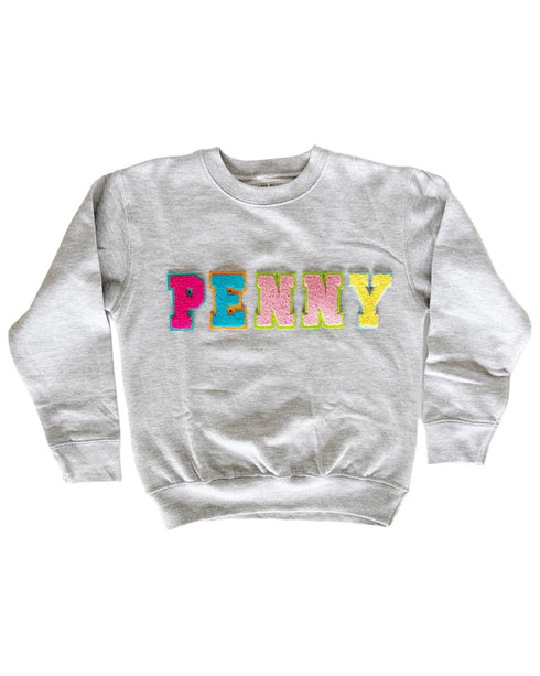 Custom College Mini Chenille Patch Sweatshirt