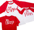 The Original, Remix, and Encore® Script Raglan Style Matching Set - Red Font