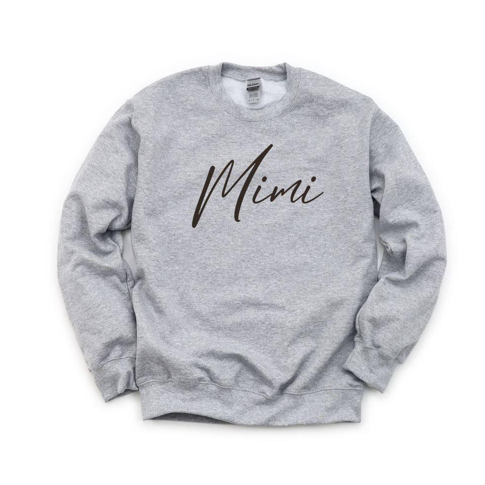 Mimi Script Collegiate Sweatshirt (Multiple Colors) – KaAn's Designs
